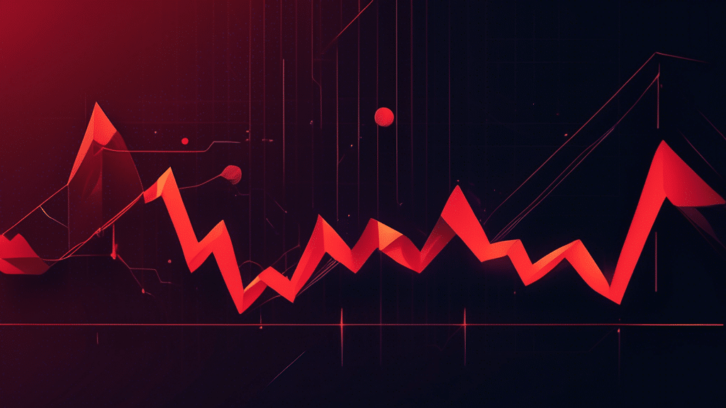 Create an image that represents the fluctuations in Ethereum (ETH) prices today, showing a digital graph with a downward trend. Include elements such as Ethereum logos, cryptocurrency charts, and cont