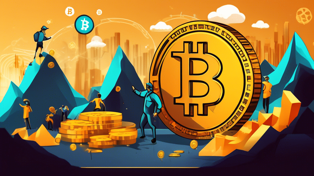 Create a dynamic digital illustration showing Bitcoin (BTC) in a financial market landscape, with the BTC price graph dipping below $60,000. In the scene, depict Binance with a bold and aggressive sta