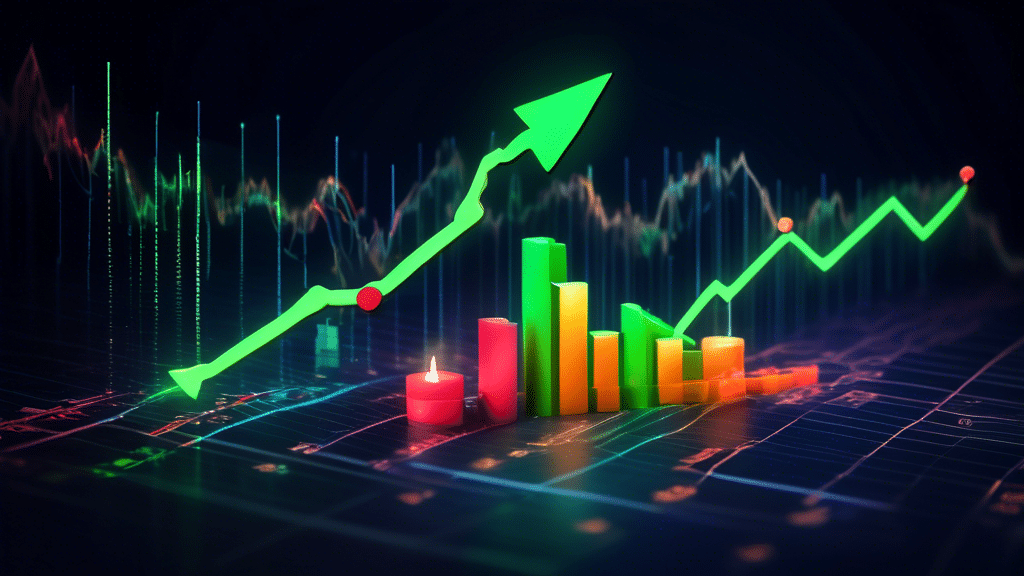 Create an image that features a dramatic financial chart comparing XRP and Bitcoin, with XRP appearing to bottom out. Highlight the point on the chart where a potential 500% rally might begin, using u