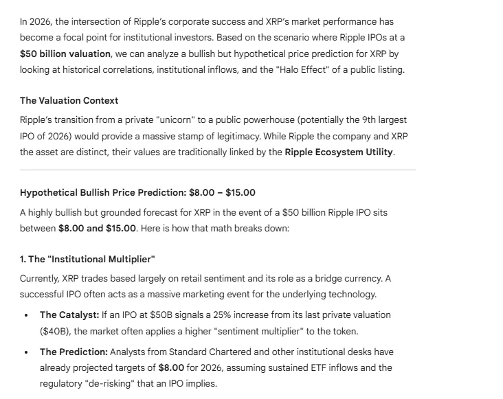 XRP Price Prediction if Ripple IPOs in 2026 2 Xrp Price analysis